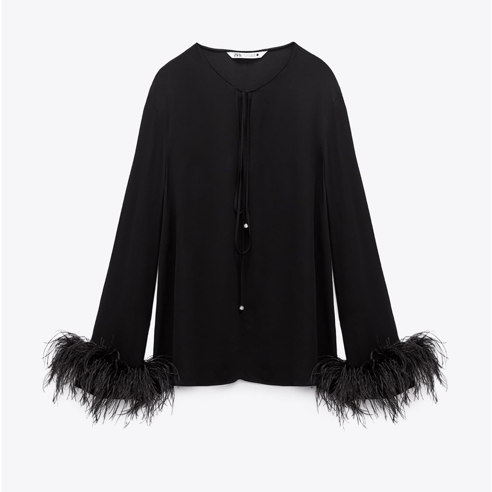 ZARA FEATHER BLOUSE